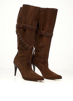 Bottes talon de 7 à 9cm marron KALLISTÉ femme