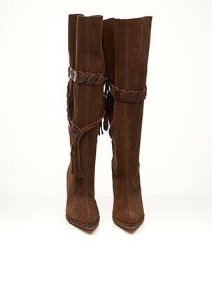 Bottes talon de 7 à 9cm marron KALLISTÉ femme