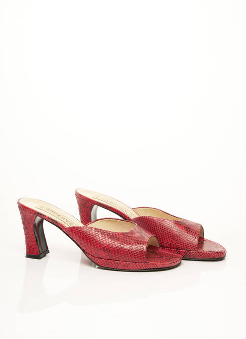 Mules/sabots semelle extérieure cuir talon de 7 à 9cm rouge SARTORE femme