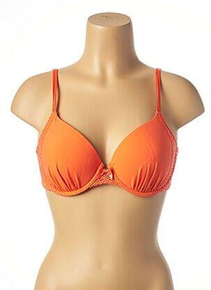 Soutien-gorge tissage dentelle haut soutien-gorge moulé orange SIMONE PERELE femme