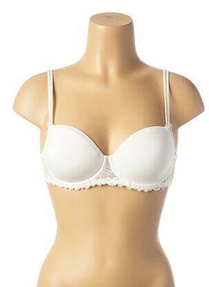 Soutien-gorge tissage dentelle haut soutien-gorge moulé blanc SIMONE PERELE femme