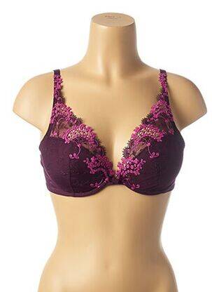 Soutien-gorge tissage dentelle haut soutien-gorge avec mousse de rembourrage amovible violet SIMONE PERELE femme