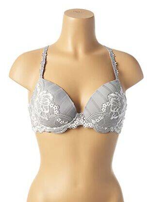 Soutien-gorge tissage dentelle haut soutien-gorge moulé gris SIMONE PERELE femme