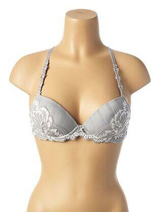 Soutien-gorge tissage dentelle haut soutien-gorge moulé gris SIMONE PERELE femme