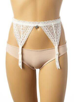 Guêpière/porte-jarretelle finition dentelle blanc IMPLICITE femme
