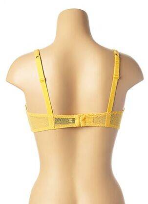 Soutien-gorge tissage dentelle haut soutien-gorge moulé jaune IMPLICITE femme