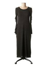 Robe longue manches longues manches longues noir BSB femme