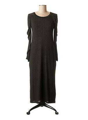 Robe longue doublure manches longues noir BSB femme