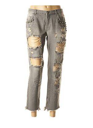 Pantalon slim taille basse taille basse gris BSB femme