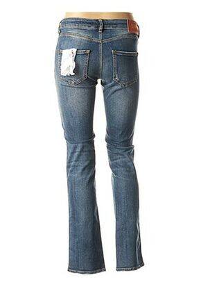 Jeans coupe slim effet usé délavé taille basse bleu BSB femme
