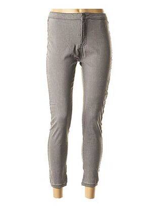 Jeans coupe slim slim taille haute gris BSB femme