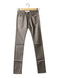 Pantalon slim tissage enduit taille normale gris APRIL 77 femme