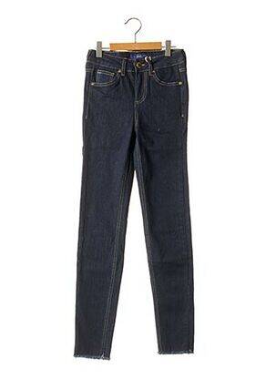 Jeans skinny tissage brut taille basse bleu BSB femme