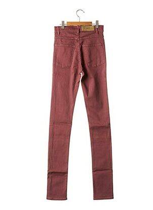 Jeans coupe slim broderie rivets taille haute rouge APRIL 77 femme