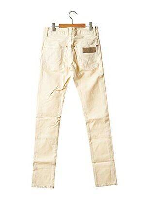 Jeans coupe slim broderie rivets taille haute beige APRIL 77 femme