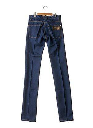 Pantalon droit fermeture zippée sous rabat boutonné taille normale bleu APRIL 77 femme