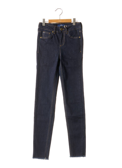 Jeans skinny tissage brut taille basse bleu BSB femme