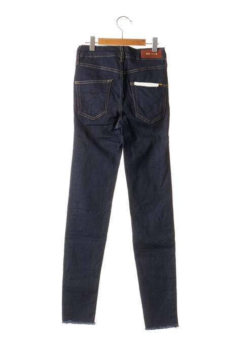 Jeans skinny tissage brut taille basse bleu BSB femme