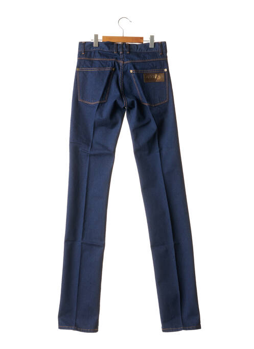 Pantalon droit fermeture zippée sous rabat boutonné taille normale bleu APRIL 77 femme