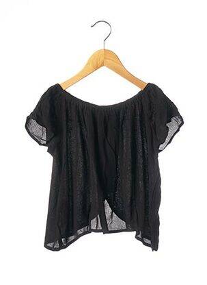 Blouse coupe évasée manches courtes noir BOBOLI fille