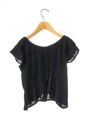 Blouse coupe évasée manches courtes noir BOBOLI fille