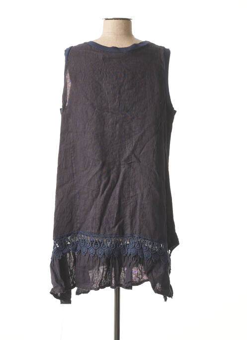 Robe courte sans manche sans manche bleu MADE IN ITALY femme