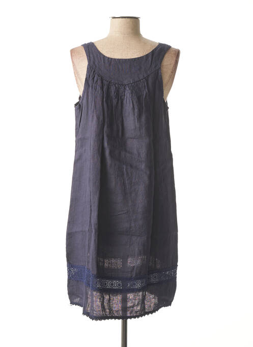 Robe mi-longue bleu MADE IN ITALY pour femme