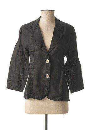 Blazer finition intérieure biaisée noir MADE IN ITALY femme
