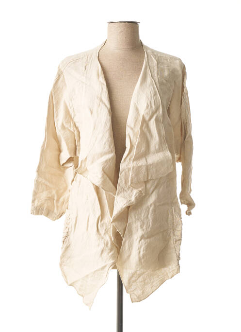 Veste casual coupe droite beige MADE IN ITALY femme