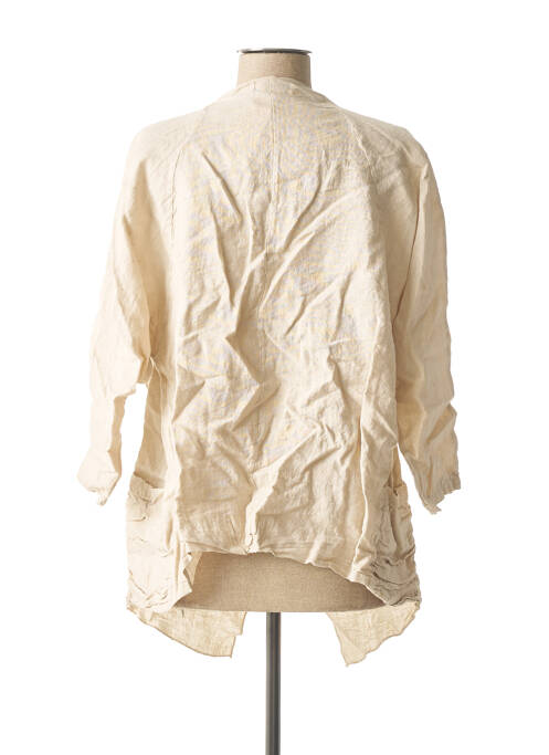 Veste casual coupe droite beige MADE IN ITALY femme