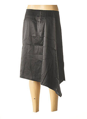 Jupe mi-longue fermeture zip latéral noir HEINE femme