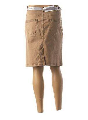 Jupe mi-longue marron BRUNO SAINT HILAIRE femme