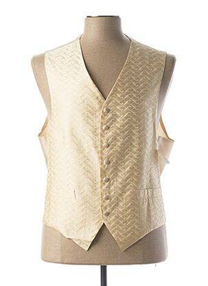 Gilet sans manche tissage satiné beige COULEURS DU SUD homme