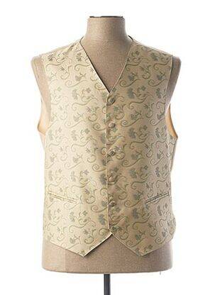 Gilet sans manche tissage satiné vert GUY LAURENT homme