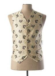Gilet sans manche tissage satiné beige GUY LAURENT homme