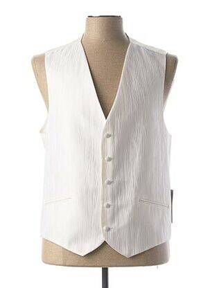Gilet sans manche bi-matiére blanc GUY LAURENT homme