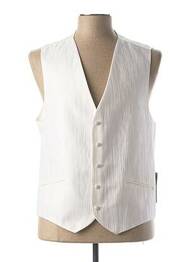 Gilet sans manche bi-matiére blanc GUY LAURENT homme