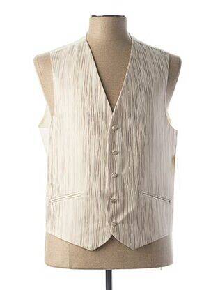 Gilet sans manche bi-matiére beige GUY LAURENT homme