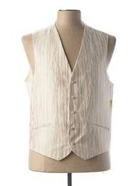 Gilet sans manche bi-matiére beige GUY LAURENT homme