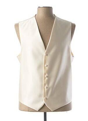 Gilet sans manche tissage satiné beige GUY LAURENT homme