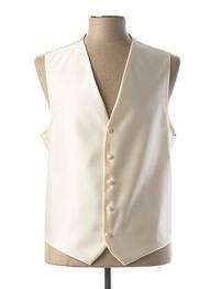 Gilet sans manche tissage satiné beige GUY LAURENT homme