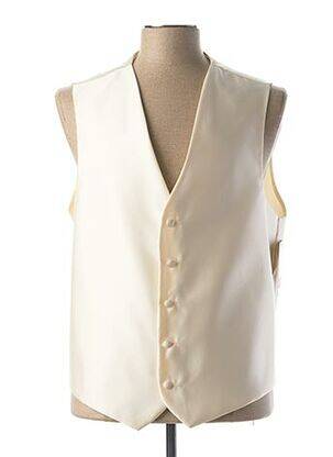 Gilet sans manche effet matière satinée beige JEAN DE SEY homme