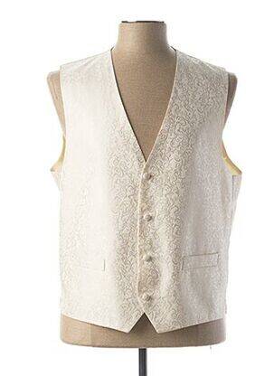 Gilet sans manche bi-matiére beige MASTERHAND homme