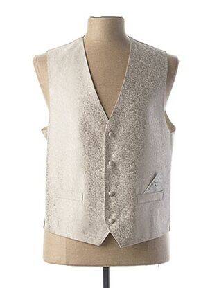 Gilet sans manche bi-matiére beige MASTERHAND homme