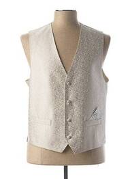 Gilet sans manche bi-matiére beige MASTERHAND homme