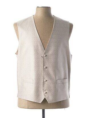 Gilet sans manche bi-matiére beige MASTERHAND homme