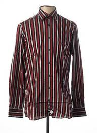 Chemise manches longues imprimé rayures rouge JEAN CHATEL homme