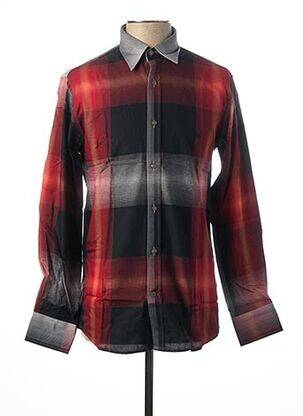 Chemise manches longues rouge MEPHISTO pour homme