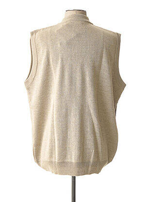 Gilet sans manche fermeture boutonnée sur le devant beige LOUIS FASHION homme
