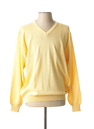 Pull finition bords-côtes manches longues jaune MASELLI homme